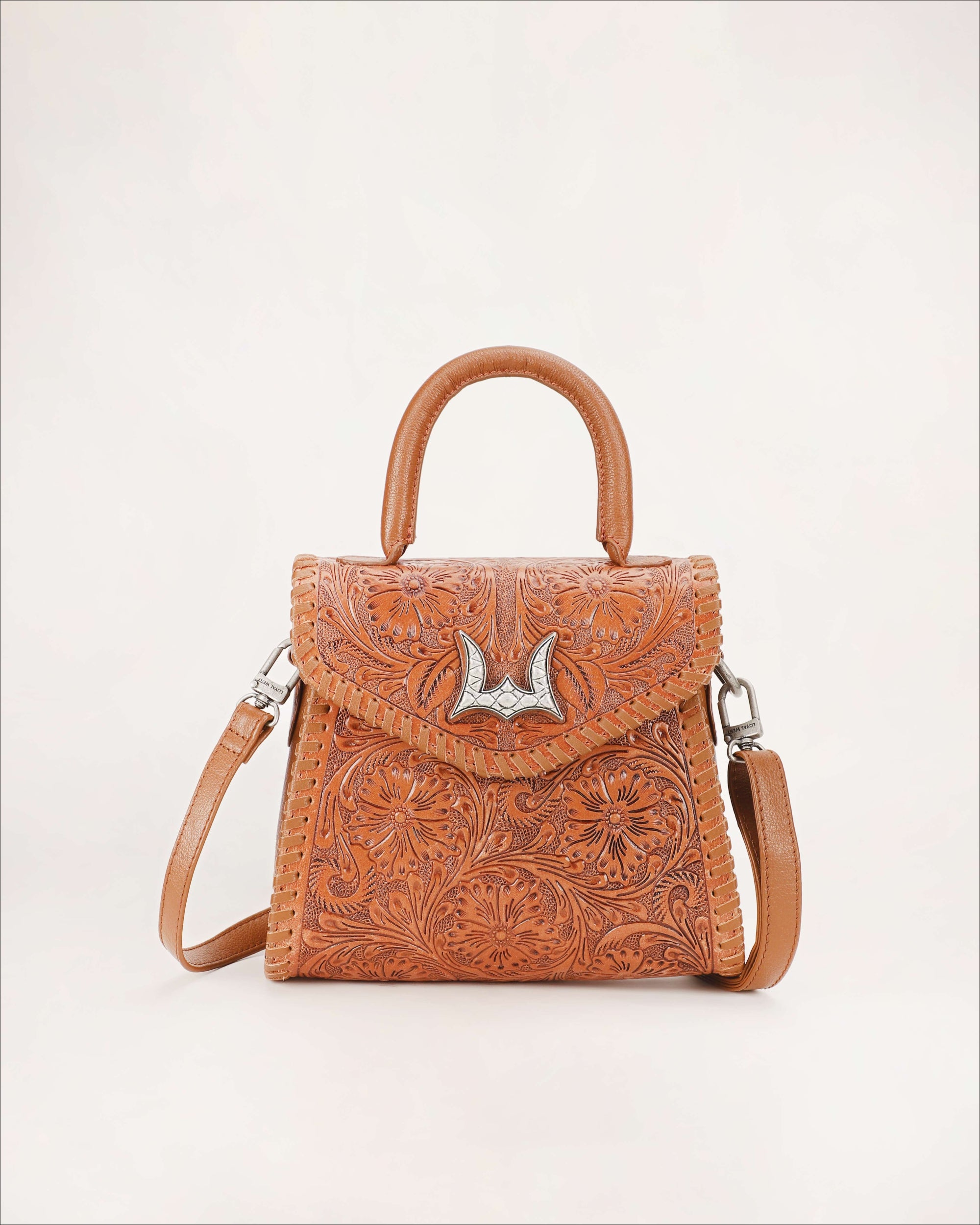 Leon Mini Handle Purse - Brown