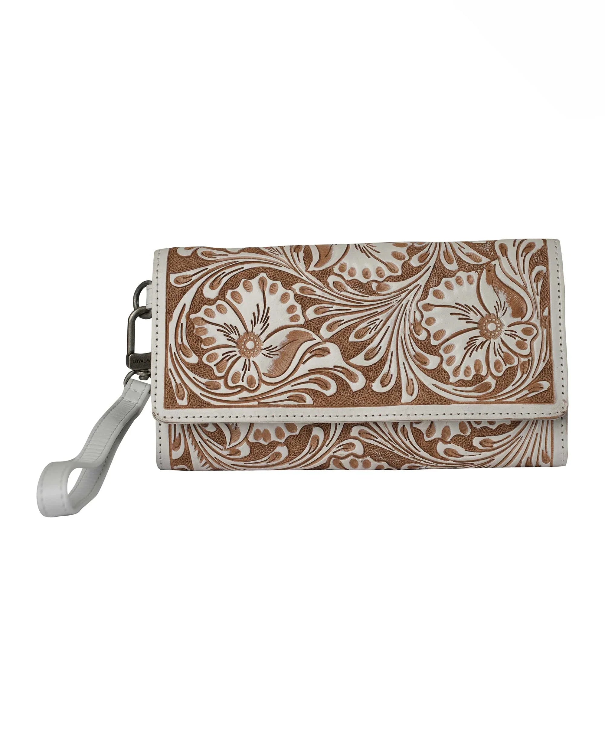 Handtooled Drover Wallet - Ivory Dust