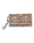 Handtooled Drover Wallet - Ivory Dust