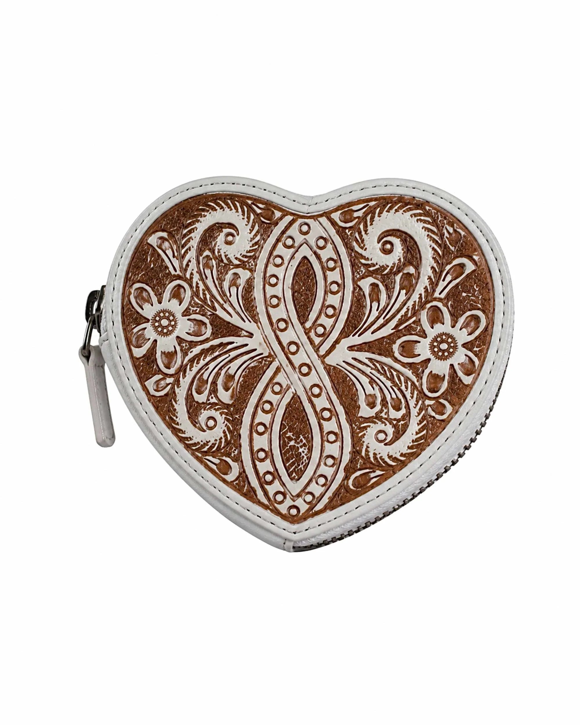 HandTooled Cupid Coin Pouch – Ivory Dust