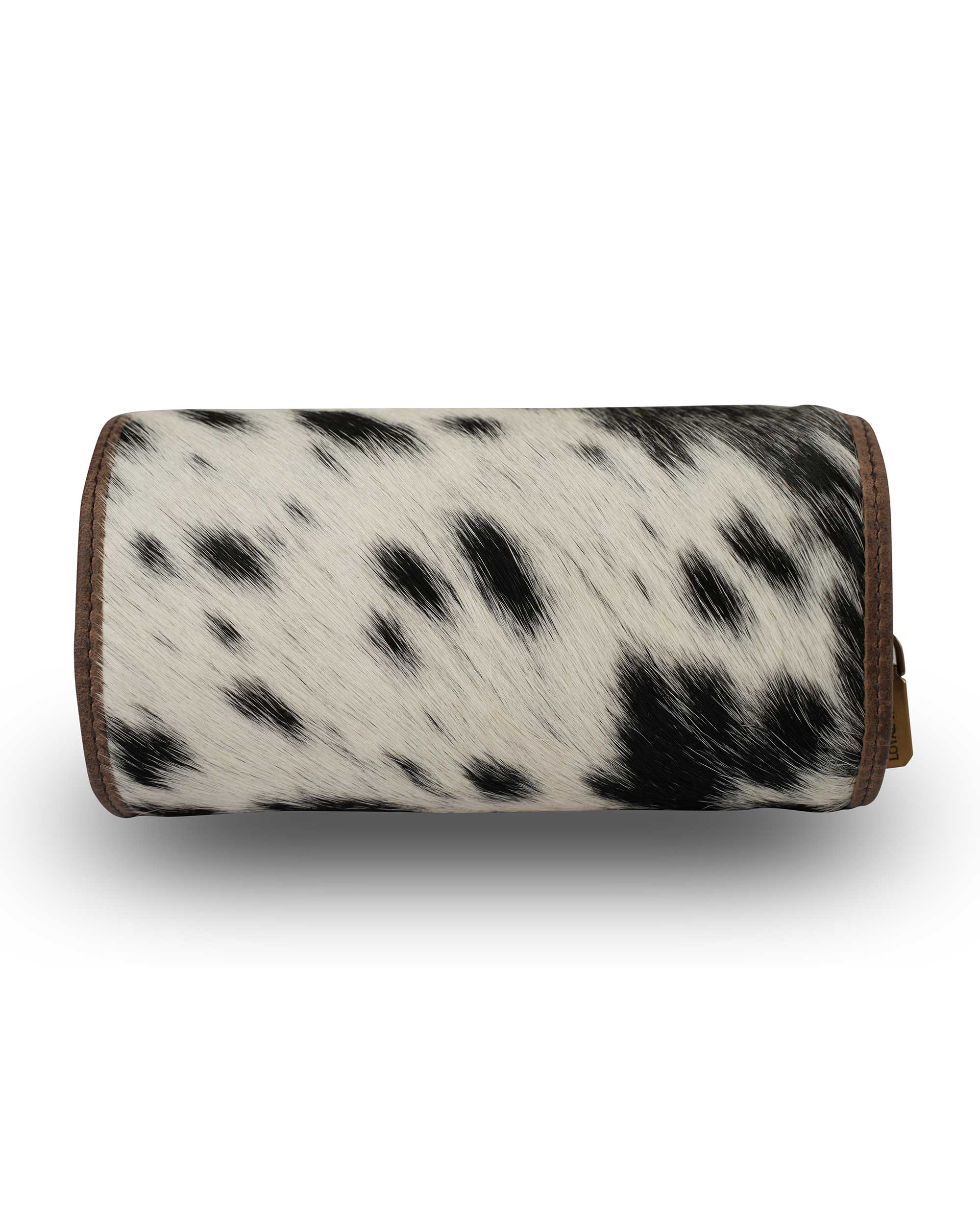 Canyon Jewellery Case - Black &amp; White Cowhide