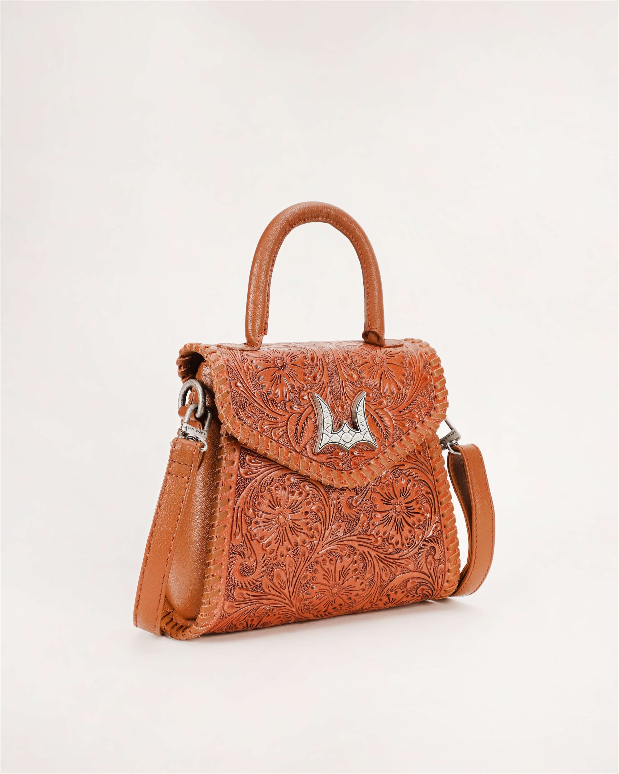 Leon Mini Handle Purse - Brown