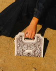 Handtooled Alma Medium Handbag - Ivory Dust