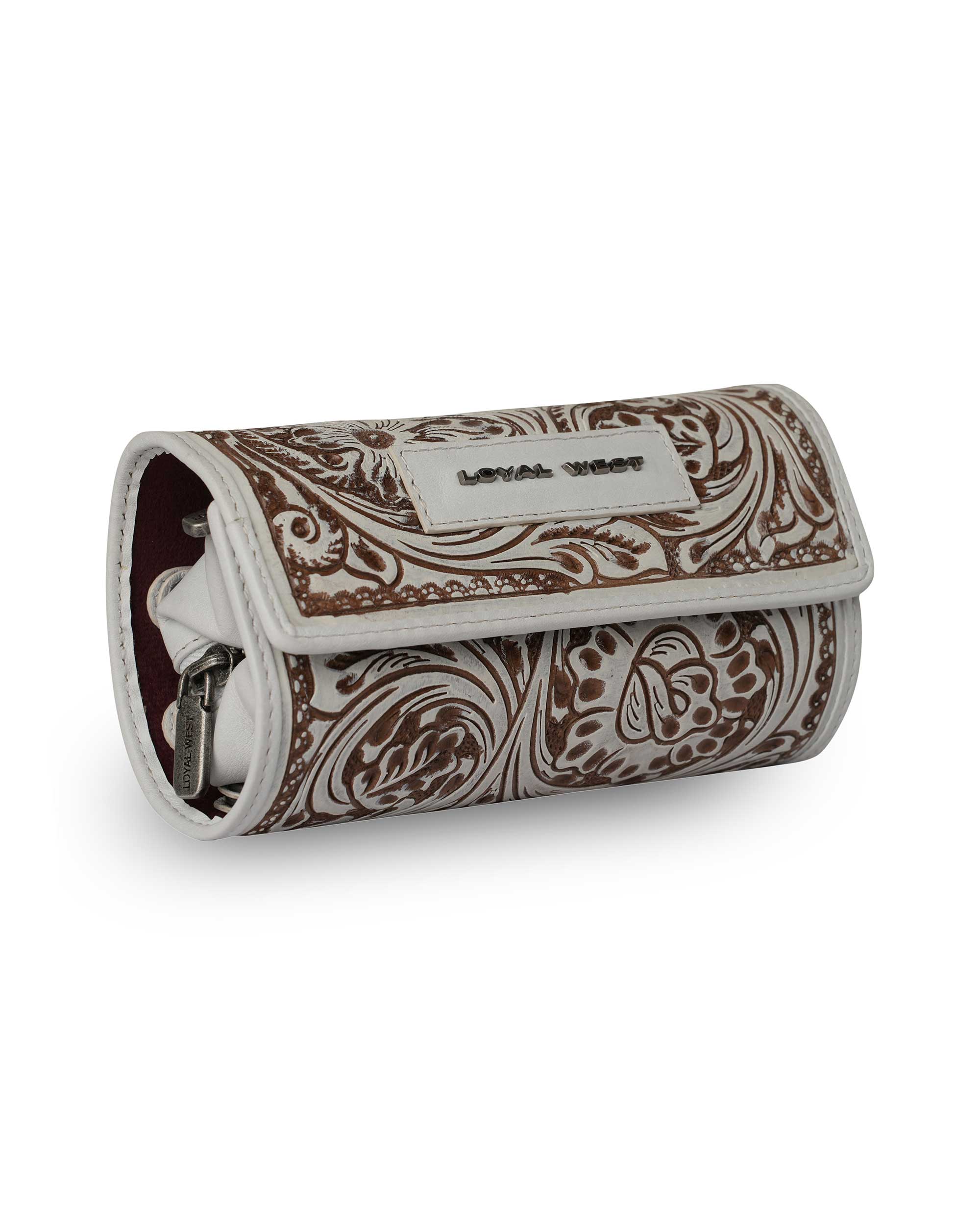 Handtooled Canyon Jewellery Case - Ivory Dust