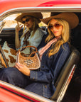 HANDTOOLED DANNIA MEDIUM PURSE – CHECKERED EDITION