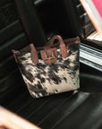 Dakota Medium CrossBody - Black & White Cowhide