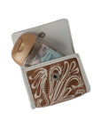 Handtooled Gloriana Clip-On Bag Charm - Ivory Dust