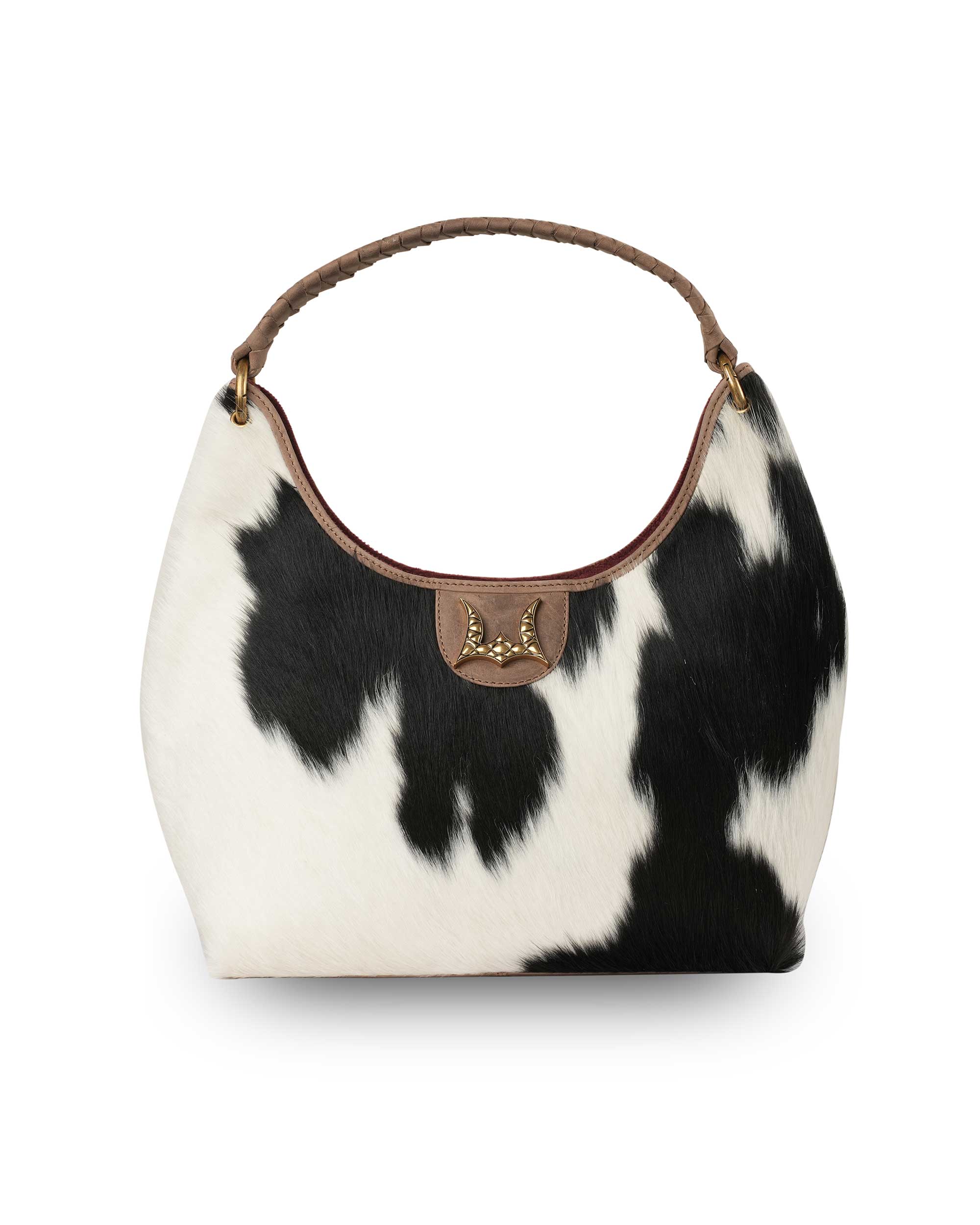 LW Medium Purse - Black &amp; White Cowhide