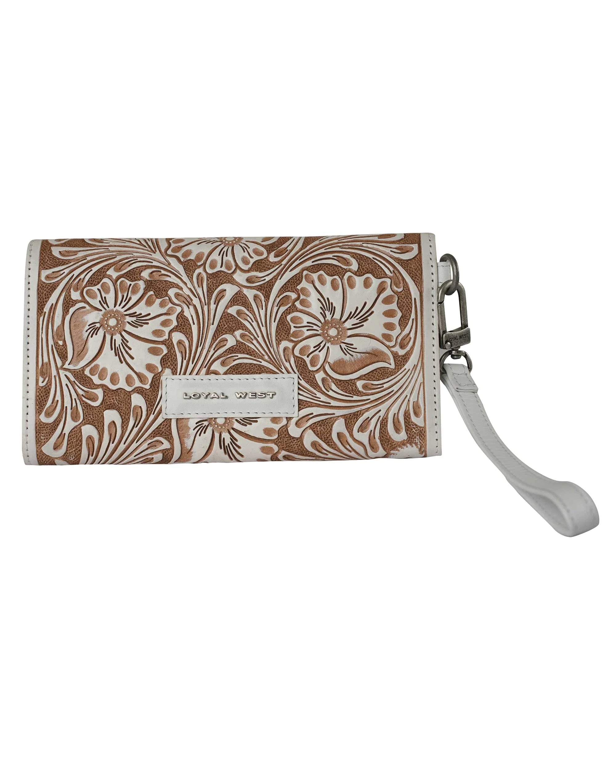 Handtooled Drover Wallet - Ivory Dust