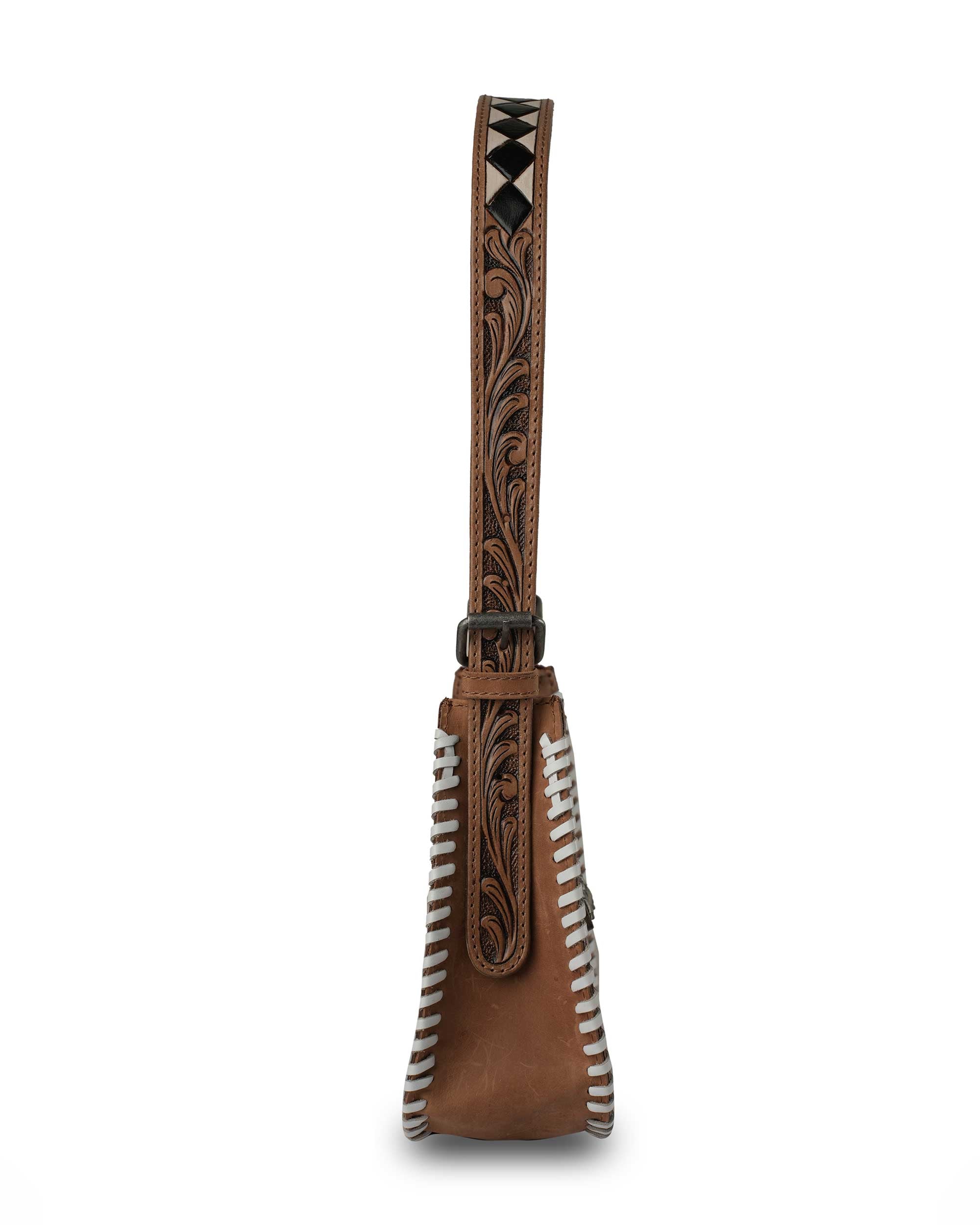 HANDTOOLED DANNIA MEDIUM PURSE – CHECKERED EDITION