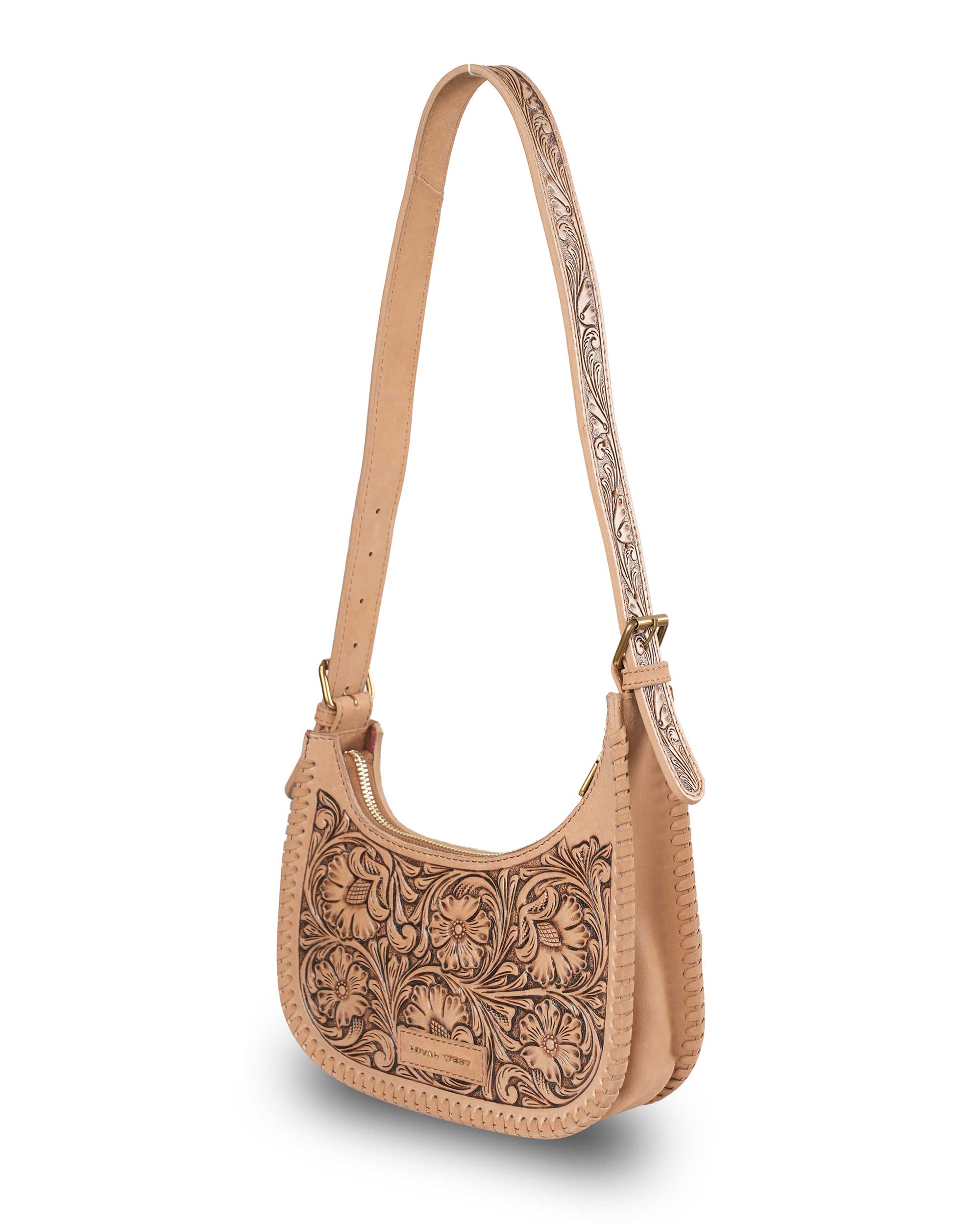 Handtooled Dannia Medium Purse - Slant Form