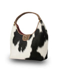 LW Medium Purse - Black & White Cowhide