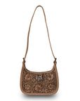 Handtooled Dannia Large Purse - Saddle Brown