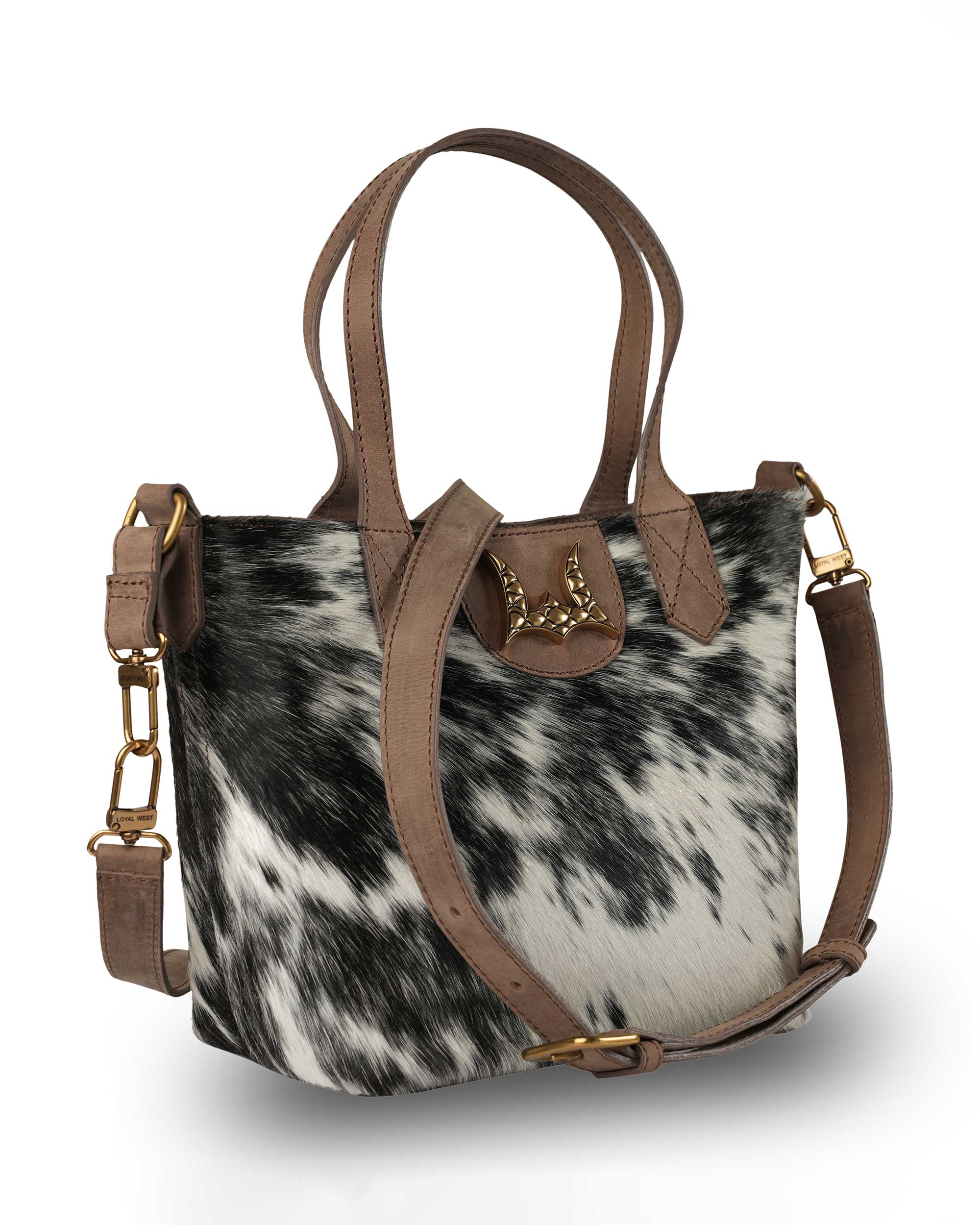 Dakota Medium CrossBody - Black &amp; White Cowhide