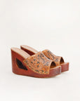 Desert Wanderer Sandals - Dark Brown Handtooled Leather