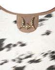 LW Large Purse - Black & White Cowhide with Oiled Brown Leather
