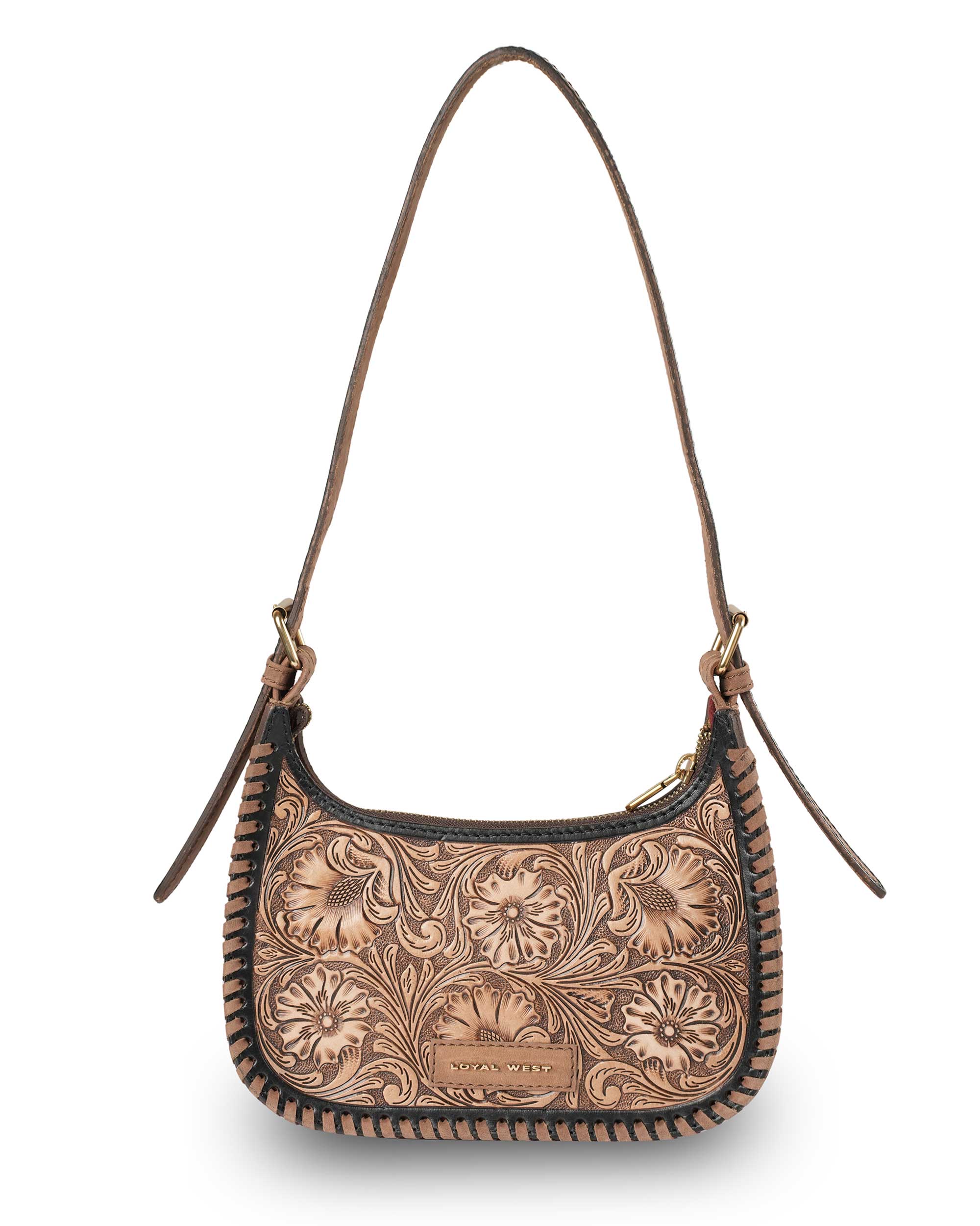 Handtooled Dannia Medium Purse - Distressed Brown