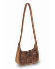 Handtooled Dannia Large Purse - Saddle Brown