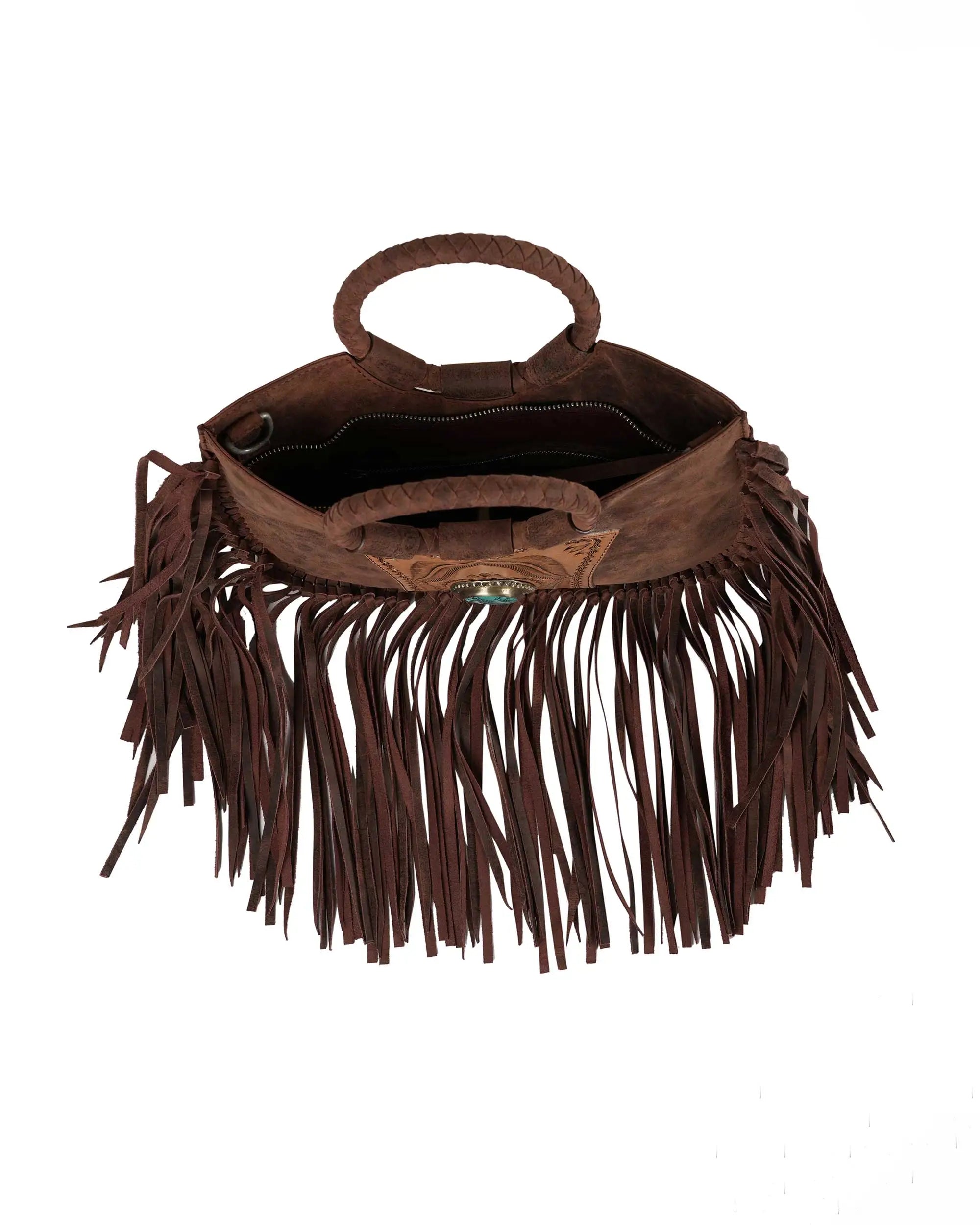 Sedona Tassle Bag - Oiled Ruby Leather