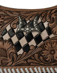 HANDTOOLED DANNIA MEDIUM PURSE – CHECKERED EDITION
