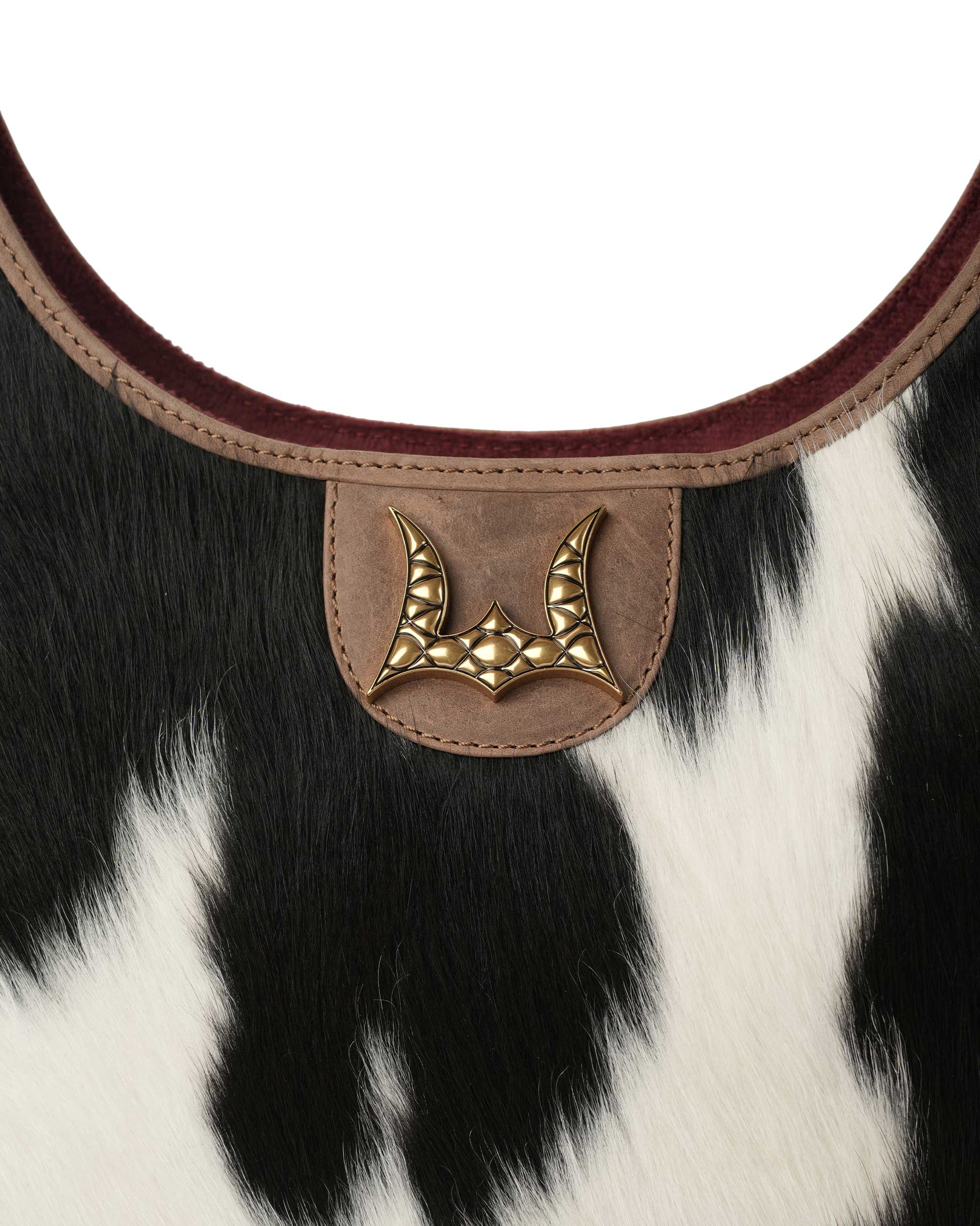 LW Medium Purse - Black &amp; White Cowhide