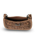 Handtooled Dannia Large Purse - Saddle Brown