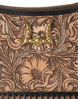 Handtooled Dannia Medium Purse - Distressed Brown