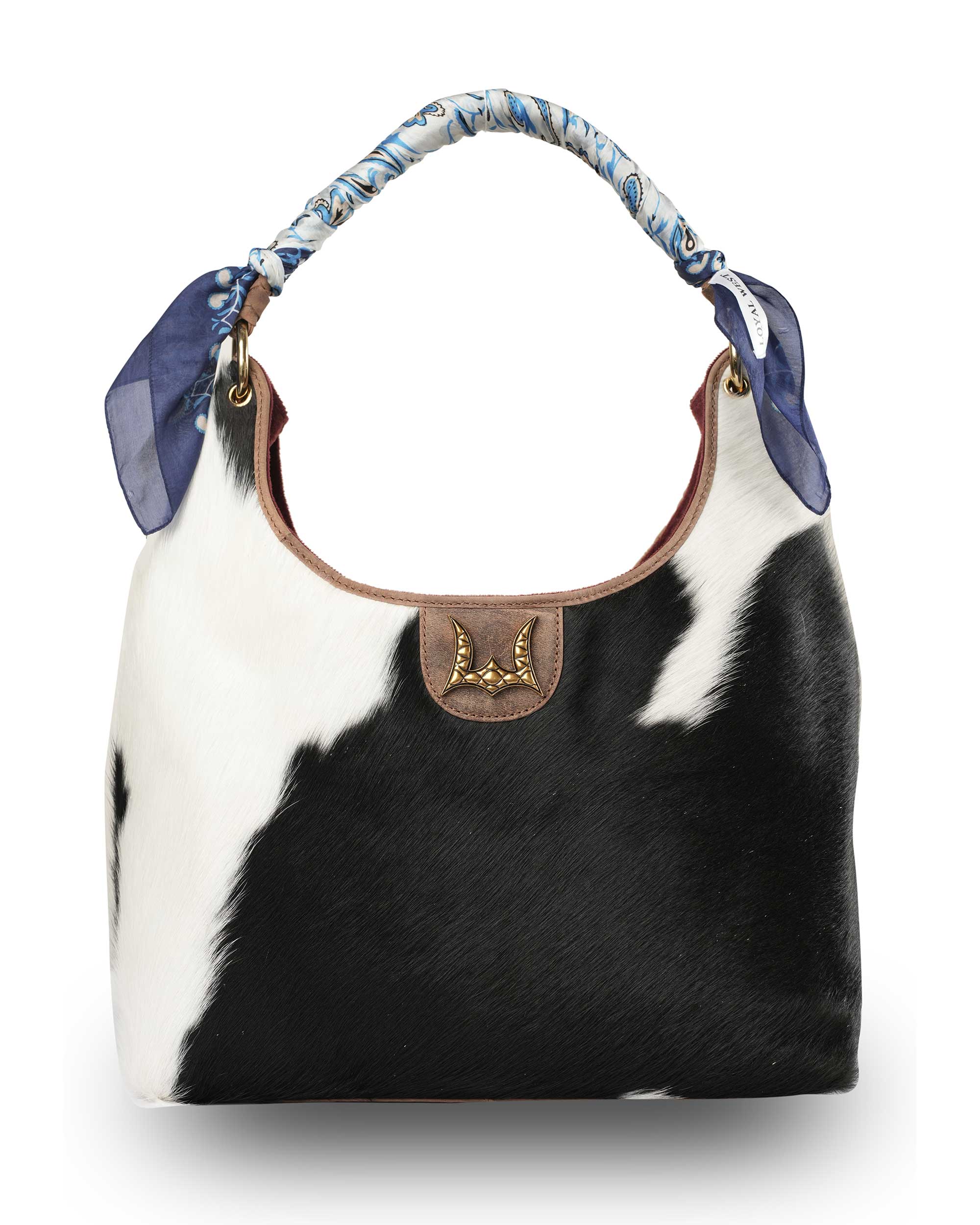 LW Medium Purse - Black &amp; White Cowhide