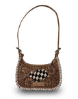 HANDTOOLED DANNIA MEDIUM PURSE – CHECKERED EDITION