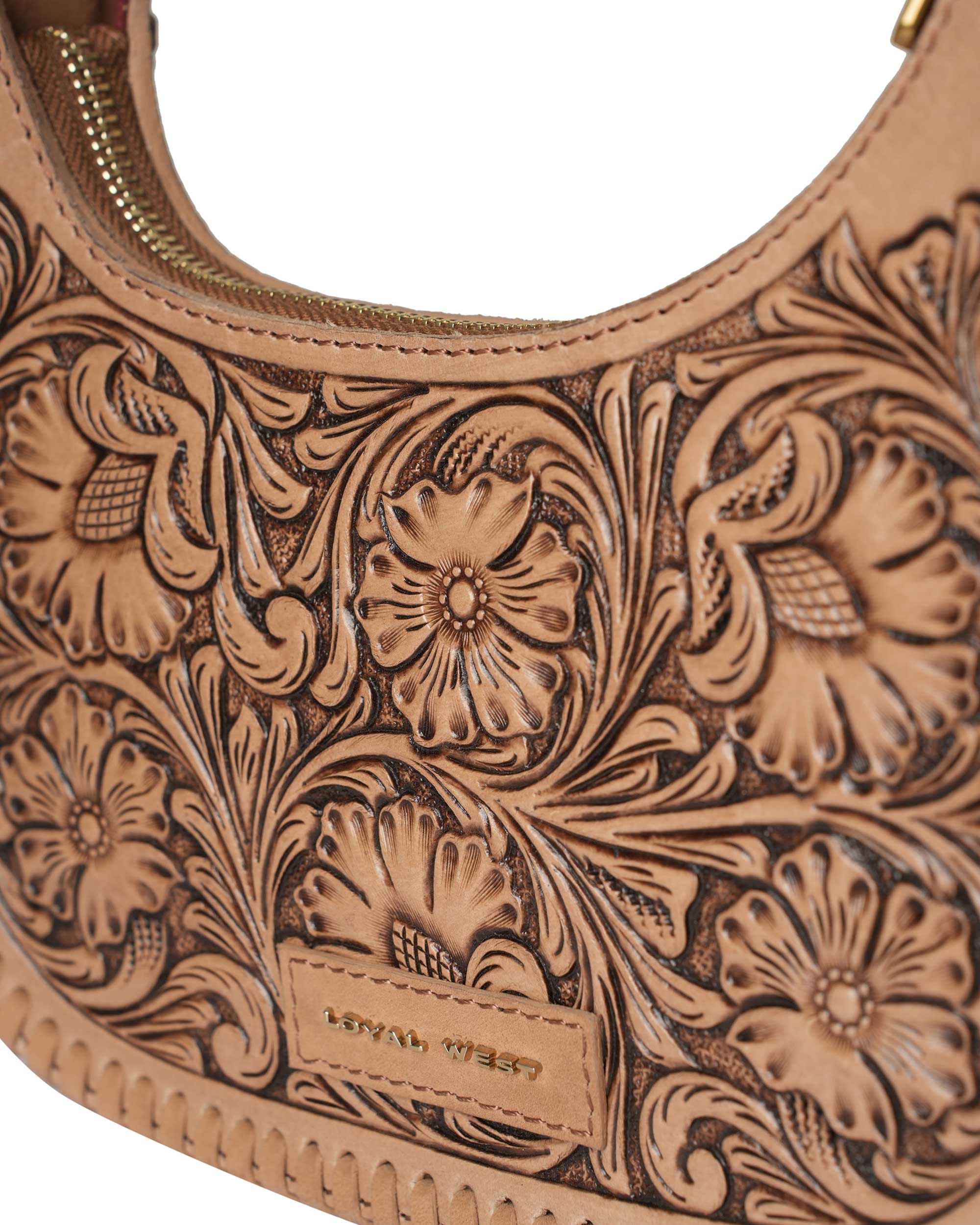 Handtooled Dannia Medium Purse - Slant Form