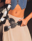 Alta Buena Leather Belt In Calfskin-Black