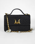 Heart Charm Chain In White Calf Leather (2 In 1 Crossbody Chain)