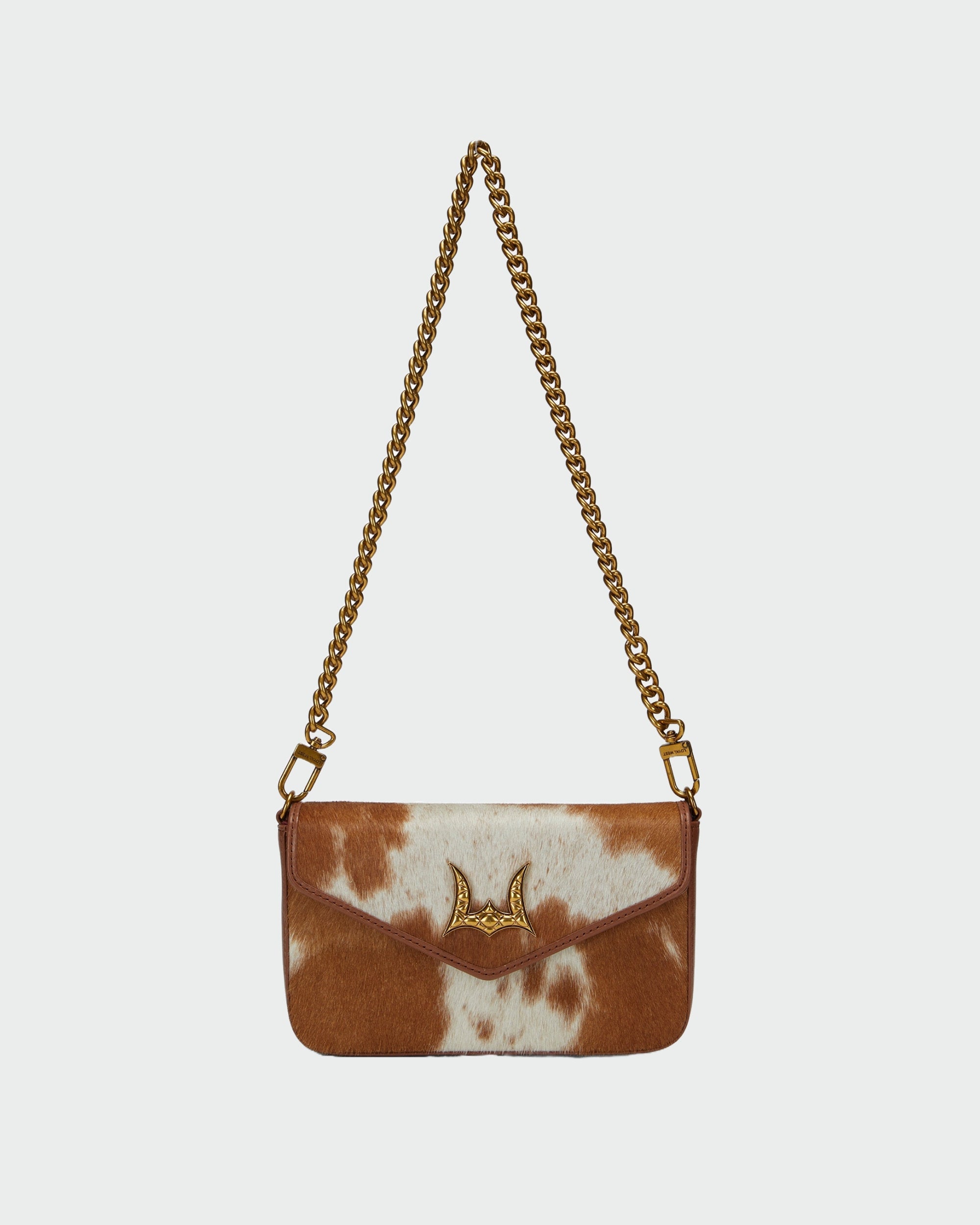 LW On The Go Mini Chain Bag In Hand Finished Embossed Leather - Brown