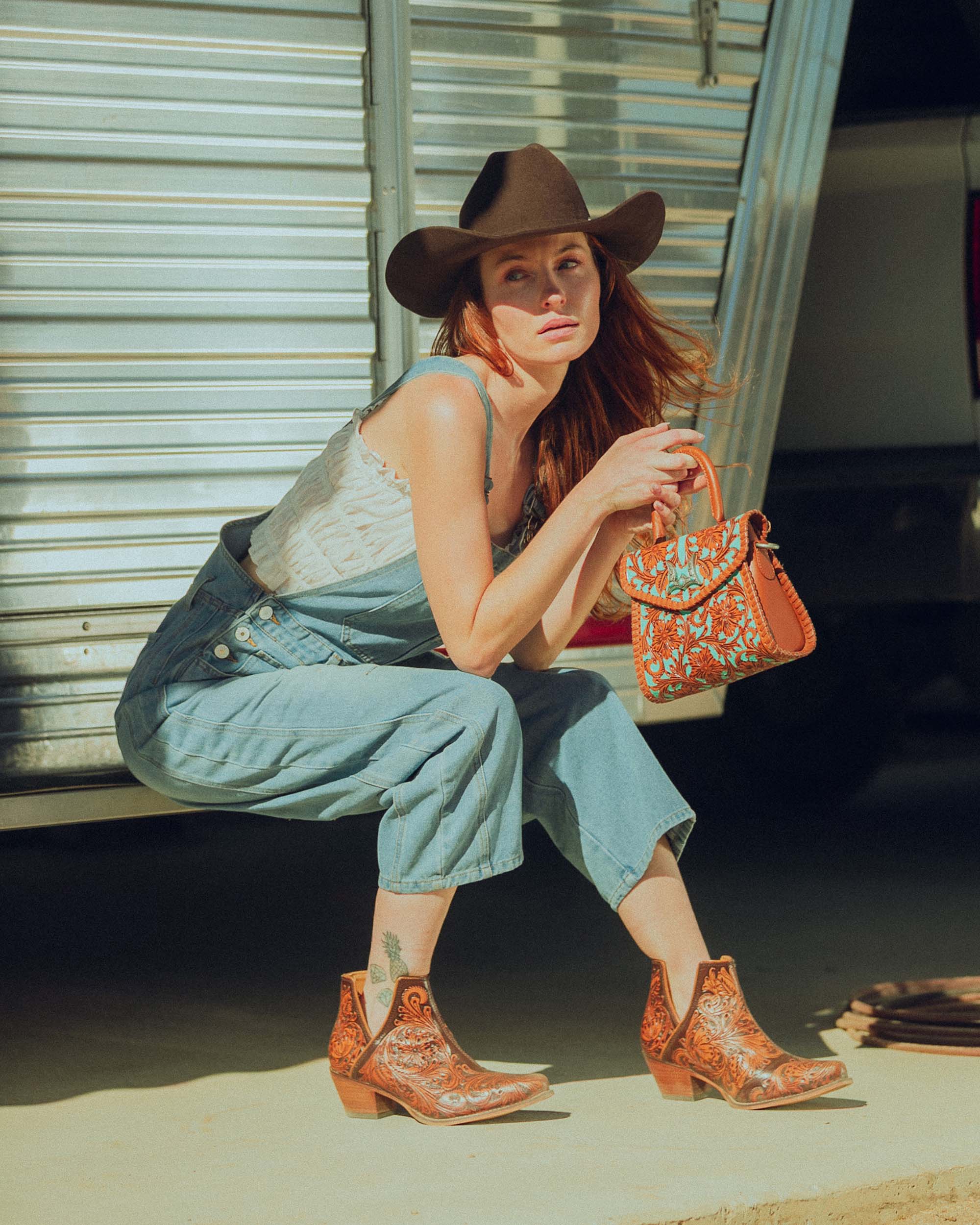 Leon Mini Handle Purse - Whiskey &amp; Water