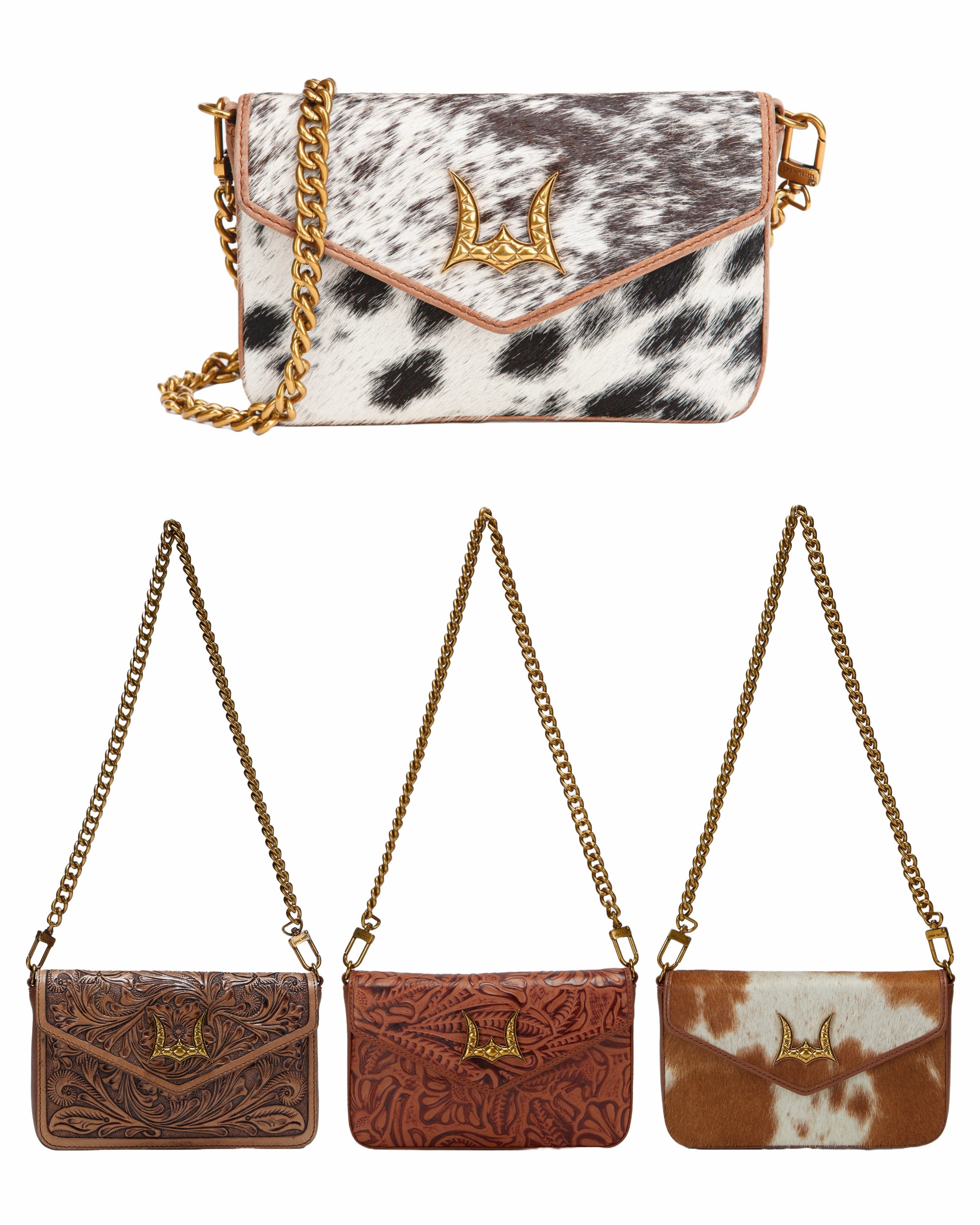 LW On The Go Mini Chain Bag In Hand Finished Embossed Leather - Brown