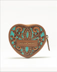 Cupid Coin Pouch Handtooled Leather - Whiskey & Water