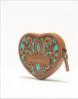 Cupid Coin Pouch Handtooled Leather - Whiskey & Water