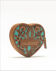Cupid Coin Pouch Handtooled Leather - Whiskey & Water