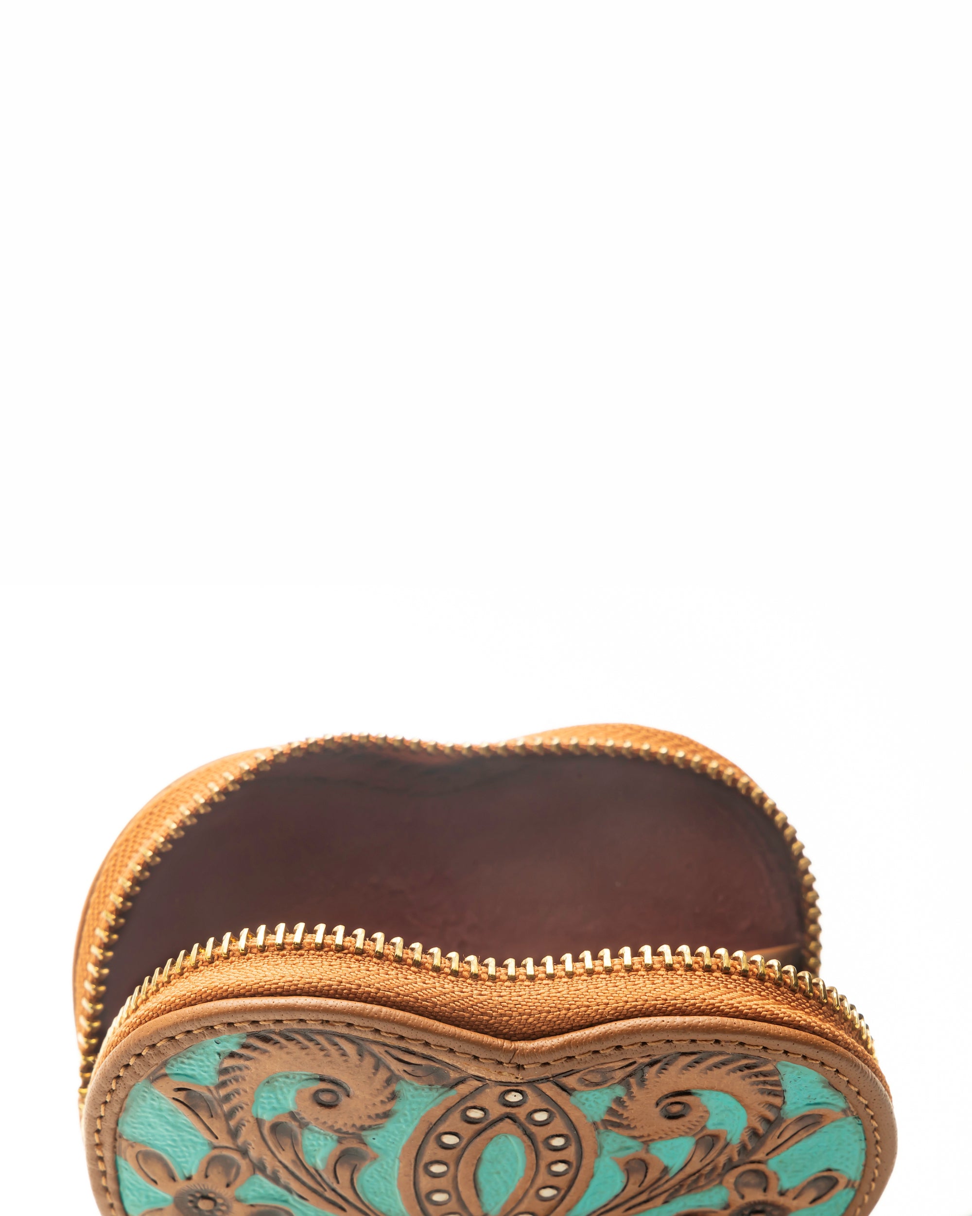 Cupid Coin Pouch Handtooled Leather - Whiskey &amp; Water