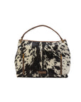 Lw Large Hobo Bag In Black & White Cowhide