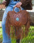 Sedona Tassle Bag In Saddle Brown