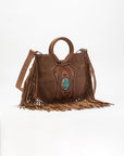 Sedona Tassle Bag In Saddle Brown