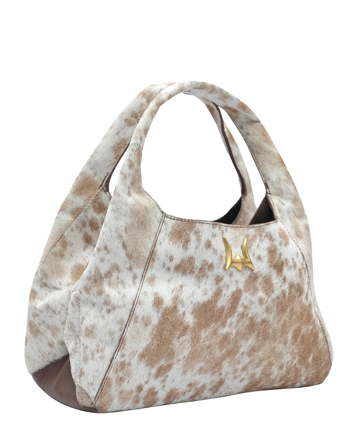 Vita Servans Hobo Bag - Brown &amp; White Cowhide