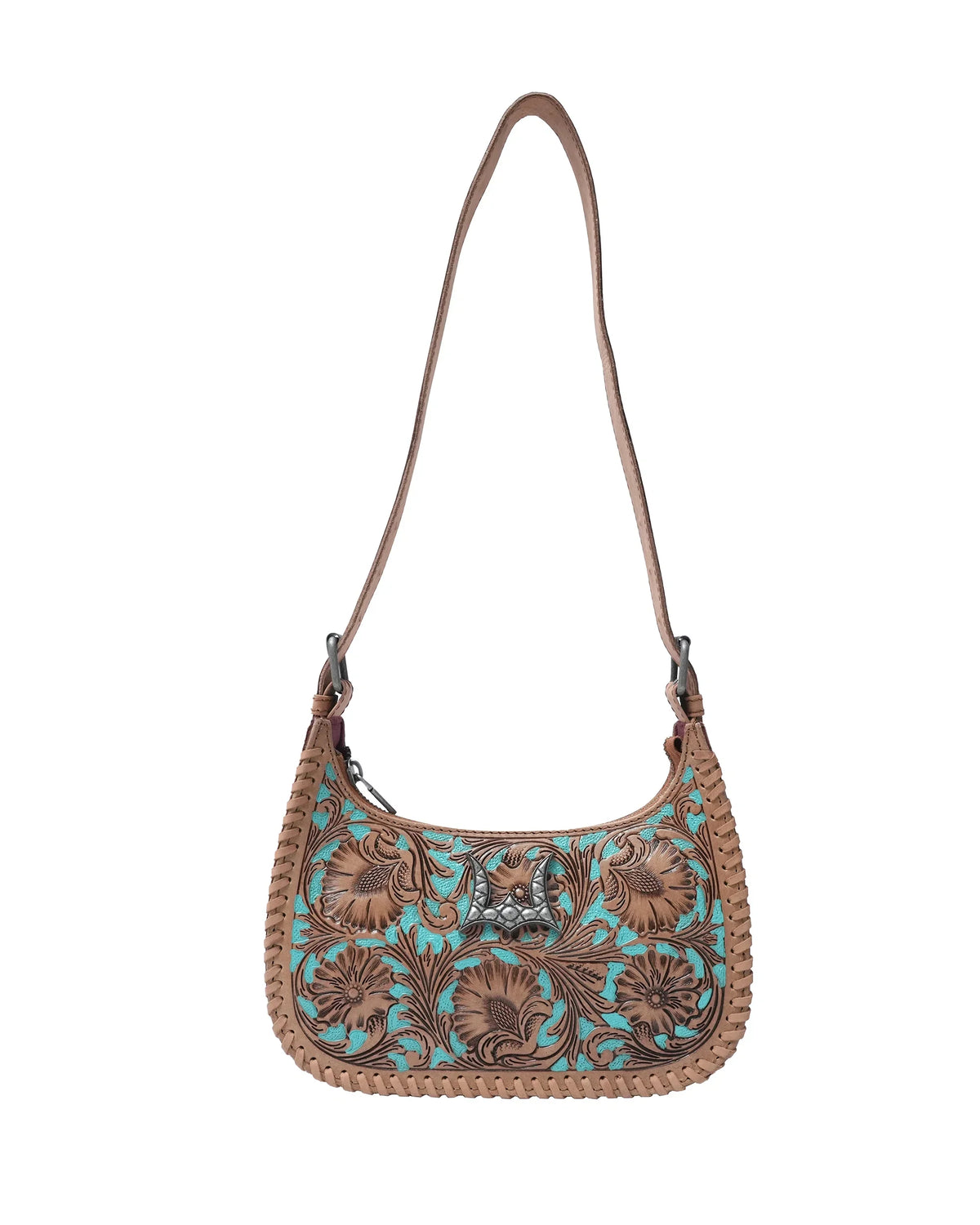 Handtooled Dannia Medium Purse - Whiskey &amp; Water