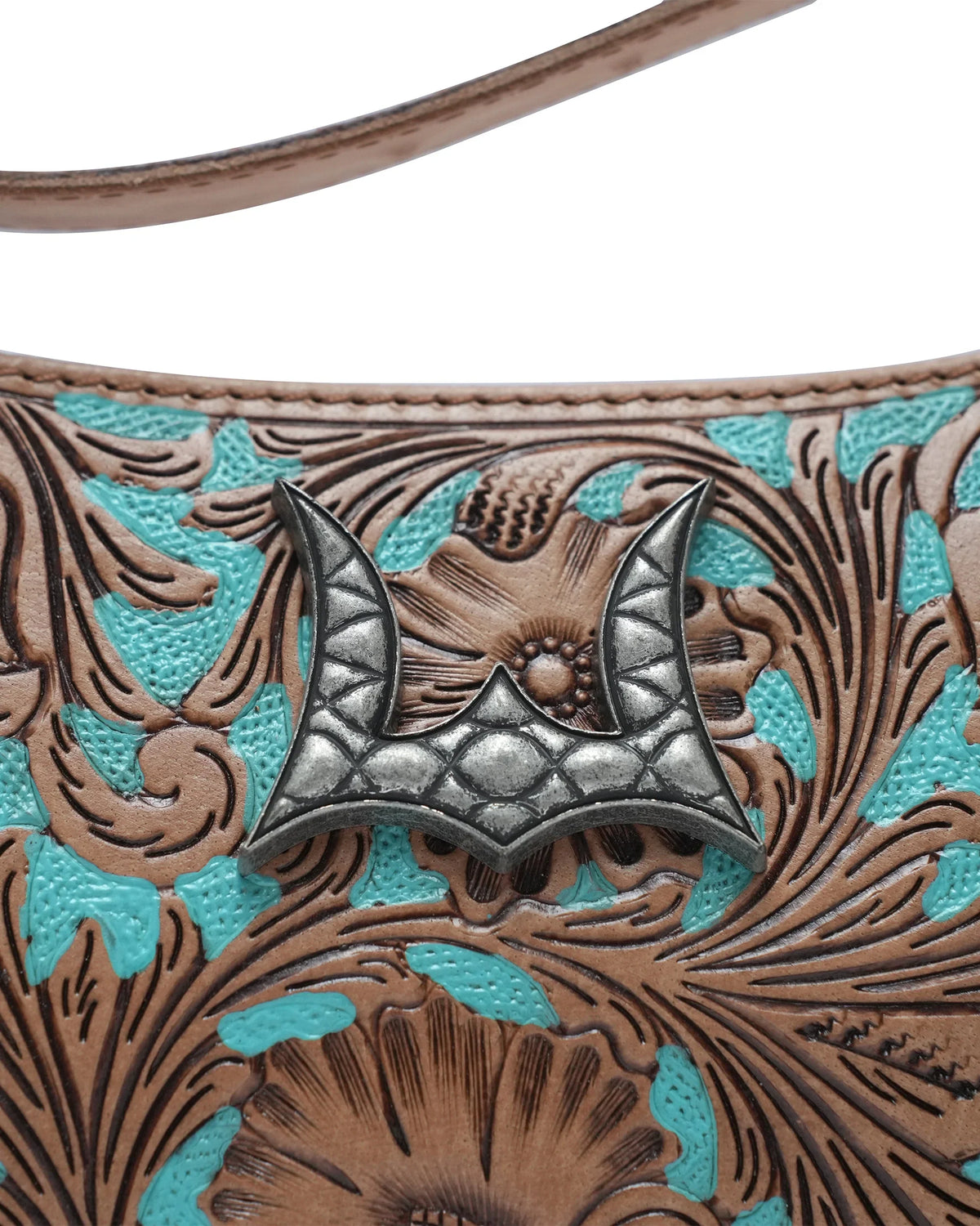 Handtooled Dannia Medium Purse - Whiskey &amp; Water