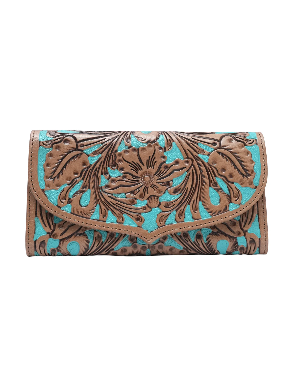 Handtooled Gloriana Wallet – Whiskey & Water