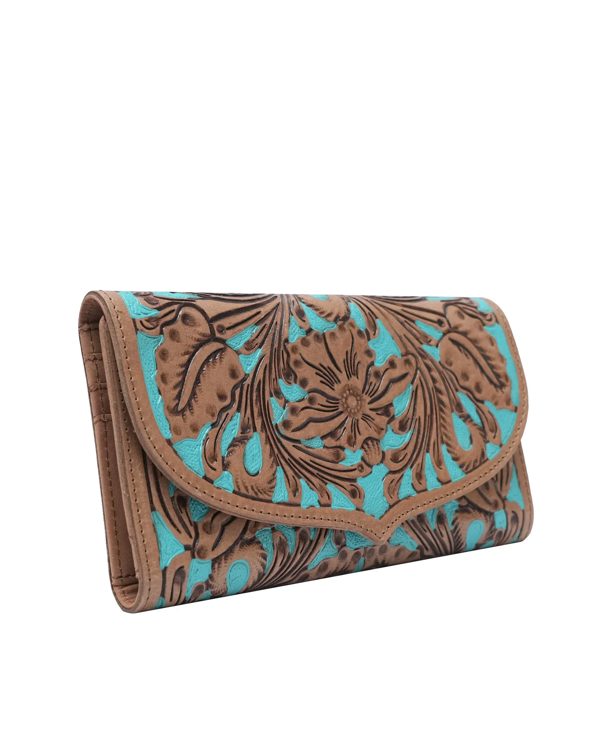 Handtooled Gloriana Wallet – Whiskey &amp; Water