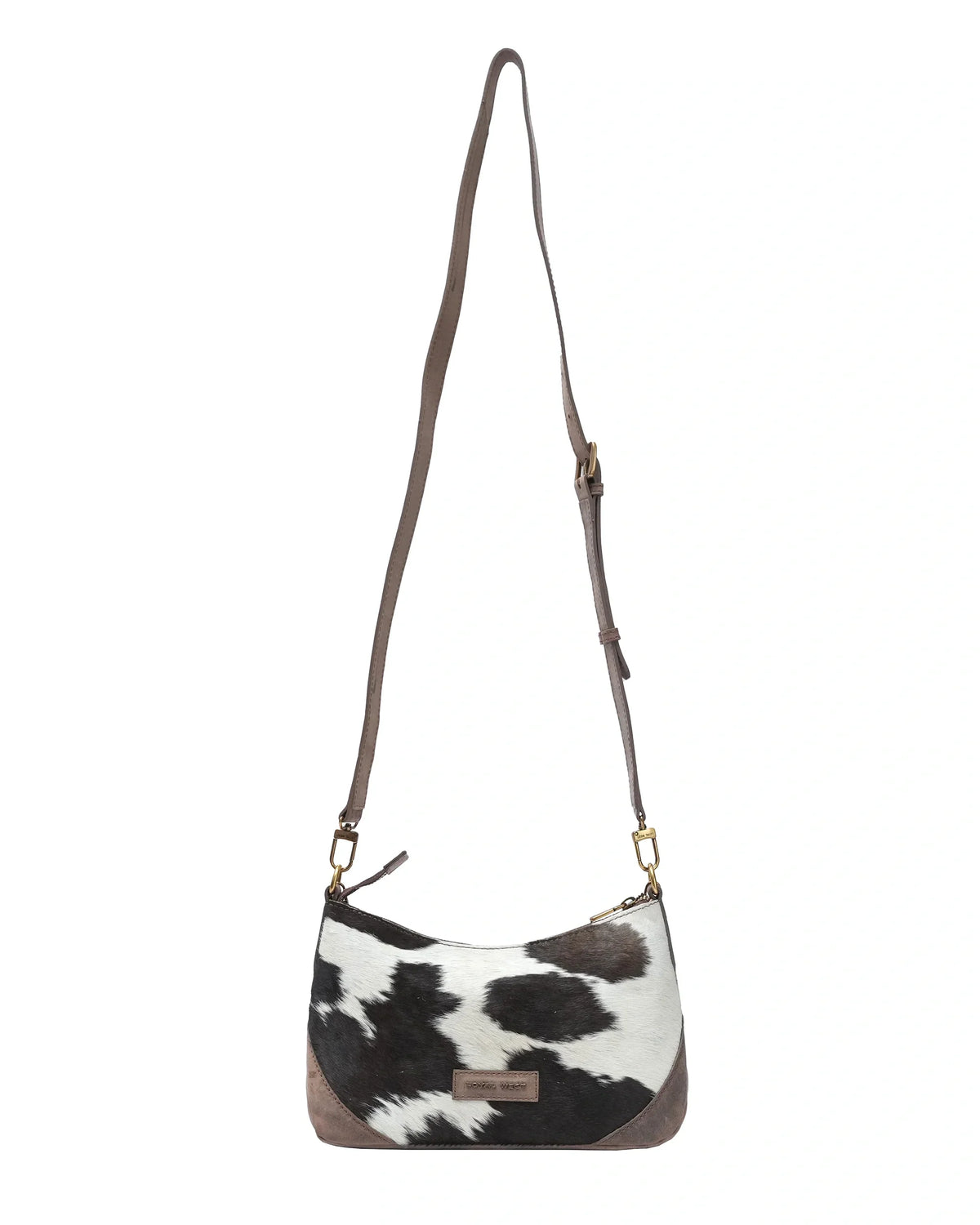 Montana Medium Shoulder Bag - Black & White Cowhide