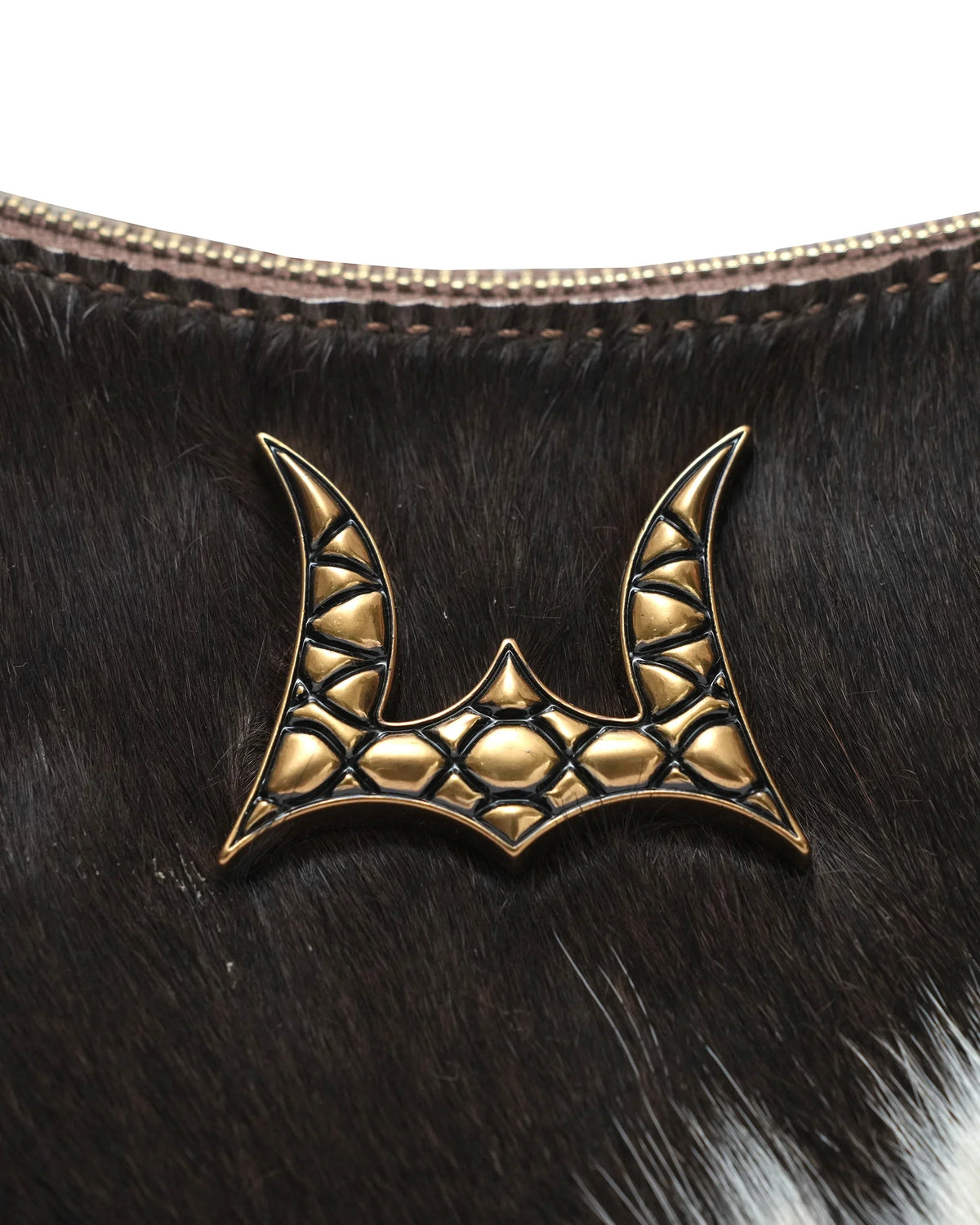 Montana Medium Shoulder Bag - Black &amp; White Cowhide
