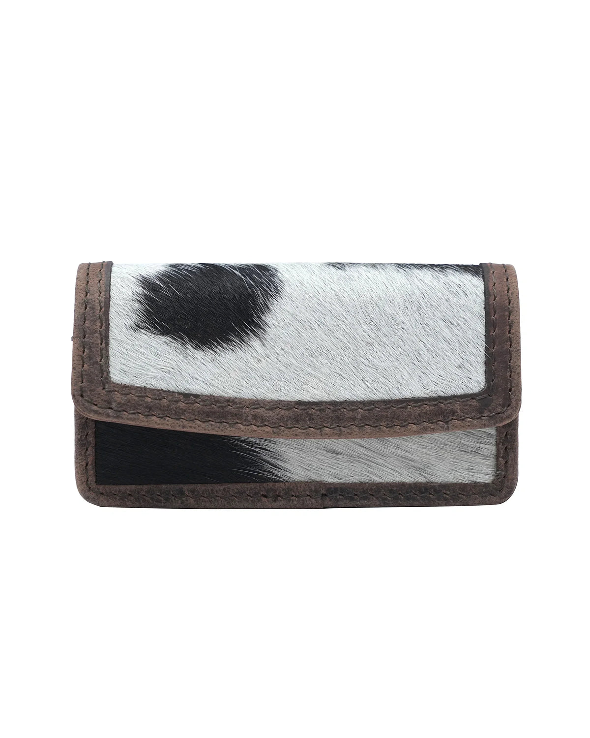 Cattle Lipstick Case - Black &amp; White Cowhide